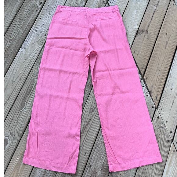KUT From The Kloth Meg High-Waist Wide Leg Linen Blend Pants Color Punch Size 14 - Picture 2 of 8